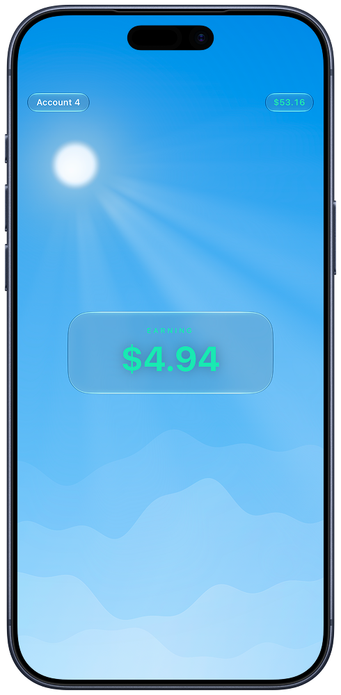 Weather Budget sunny balance screen